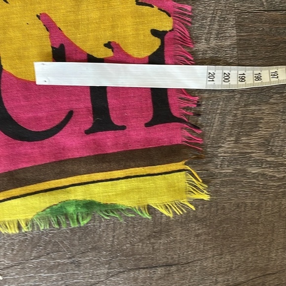 Echo Vintage Farm Orchard Produce Pear Bushel Pink Raw Edge Square Scarf - Picture 13 of 13